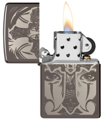 Zippo Skull Cross Design Black Ice ® öngyújtó, Z48411