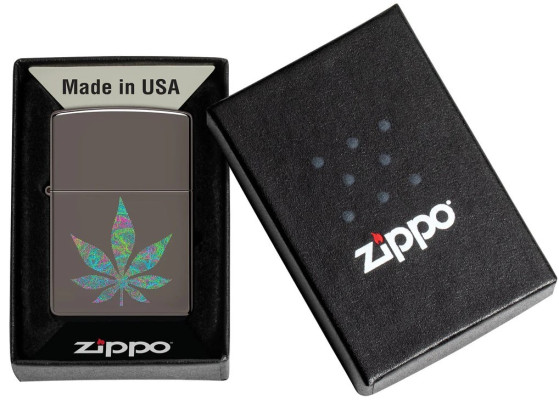 Zippo Funky Cannabis Design Black Ice ® öngyújtó, Z48578