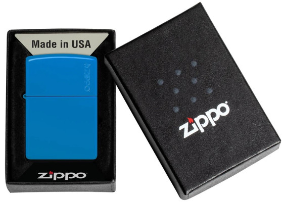 Zippo Sky Blue Matte Zippo Logo öngyújtó, Z48628ZL