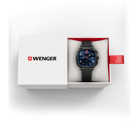 Wenger Vintage Sport Chrono férfi karóra, 01.1933.113, Divatos, Ronda, Szilikon