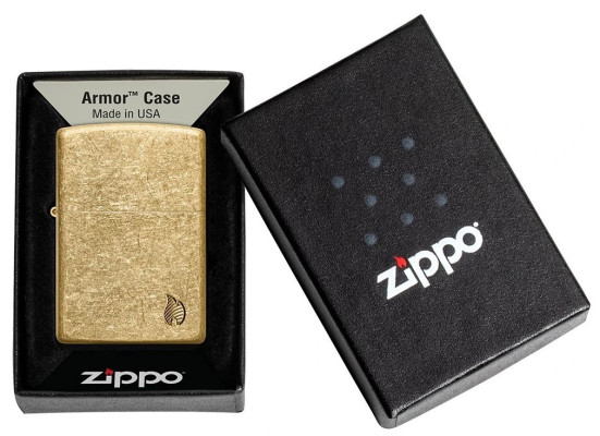 Zippo Armor® Tumbled Brass Flame Design öngyújtó, Z46398