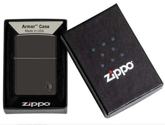 Zippo Armor® High Polish Black Flame Design öngyújtó, Z46402