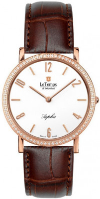 Le Temps Zafira Slim Swarovski női karóra, LT1086.51BL52, Elegáns, Ronda, Bőr