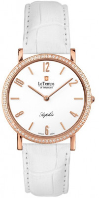 Le Temps Zafira Slim Swarovski női karóra, LT1086.51BL54, Elegáns, Ronda, Bőr