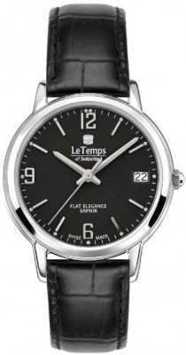 Le Temps Flat Elegance női karóra, LT1088.04BL01, Elegáns, Ronda, Bőr