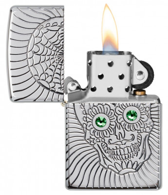 Zippo Armor ® Swarovski ® Sugar Skull Design öngyújtó, Z49172