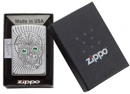 Zippo Armor ® Swarovski ® Sugar Skull Design öngyújtó, Z49172