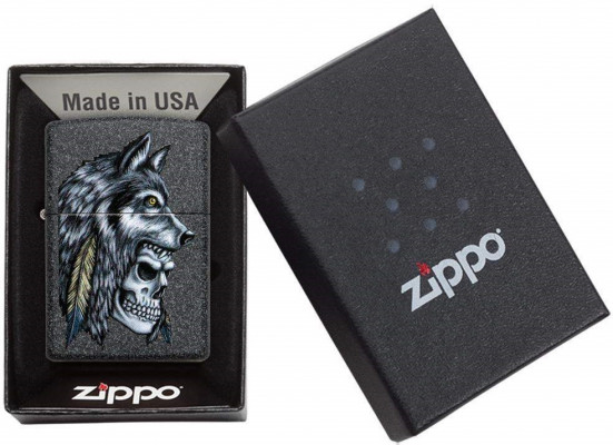 Zippo  Wolf Skull Feather Design öngyújtó, Z29863