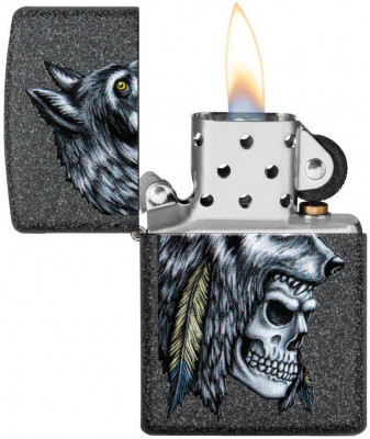 Zippo  Wolf Skull Feather Design öngyújtó, Z29863