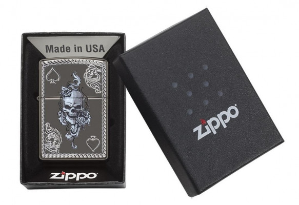 Zippo Black Ice ® Ace of Spades-Skull öngyújtó, Z29666